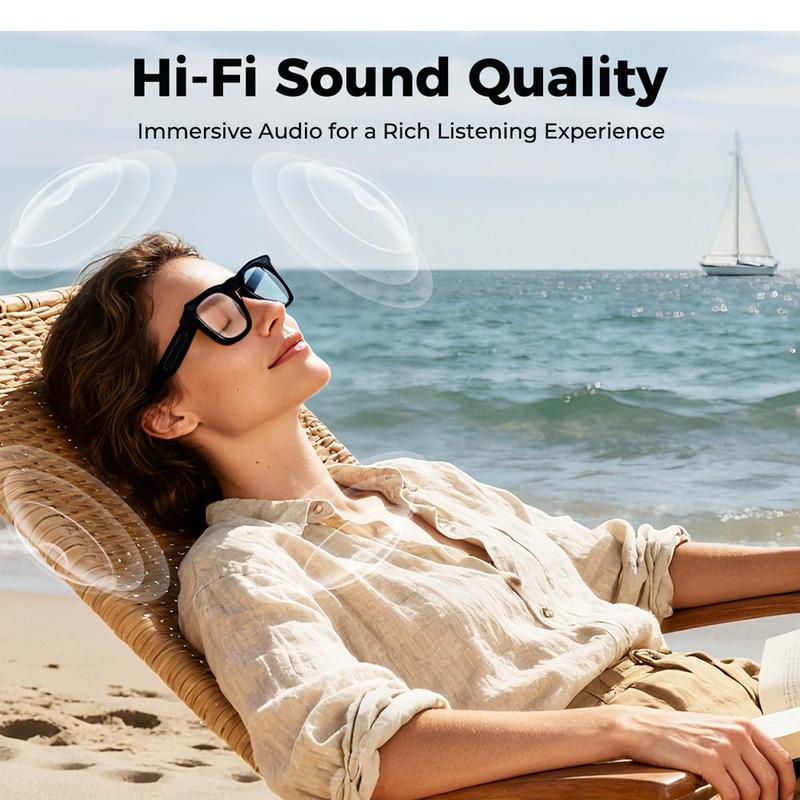 👓✨KI-Smart-Brille mit ChatGPT, 8-MP-Kamera und HD 1200P 4K-Videoaufzeichnung, Echtzeitübersetzung in über 160 Sprachen, Bluetooth 5.4, HiFi-Audio- und Musiksteuerung, intelligente Sonnenbrille mit Videoaufzeichnung für unterwegs