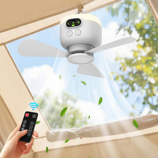 📢📢Letzter Tag – 50 % Rabatt!! ⏰USB Camping Ventilator mit LED-Licht 🏕️ Tragbar, Leise & Mit Langer Akkulaufzeit