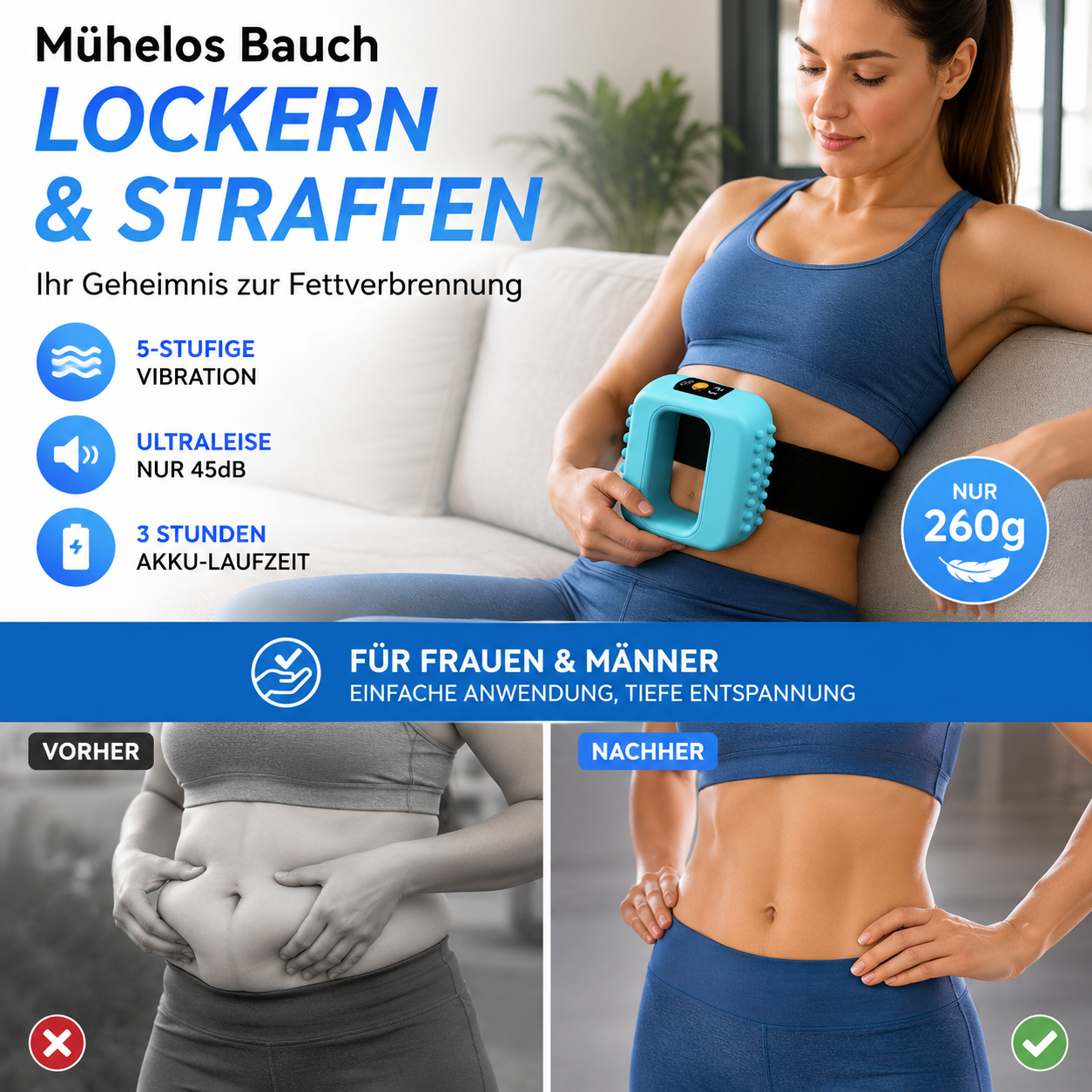 Kabelloser Faszien-Massagering für den ganzen Körper