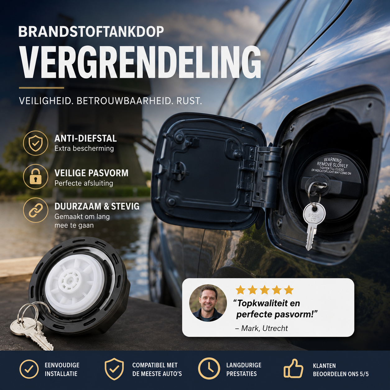 🌞Frischer Start in den Frühling mit 50 % Rabatt!🛡️ Abschließbarer Tankdeckel mit Schloss – Diebstahlsicherer Tankdeckel mit 2 Schlüsseln für einen sicheren Tank