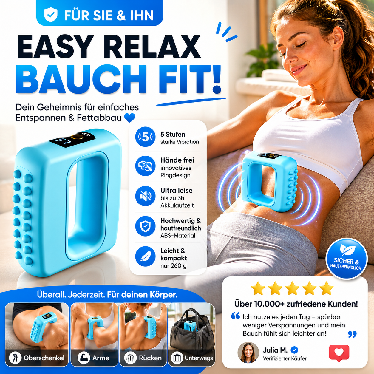 Kabelloser Faszien-Massagering für den ganzen Körper