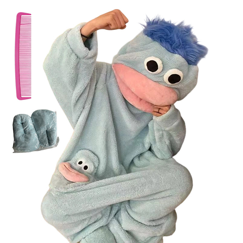 🧸🐟 Eleganz braucht keine Worte – Kuscheliger Pyjama aus Korallenfleece mit Figuren – 50% RABATT! Weich, warm & perfekt für kühle Nächte & entspannte Wochenenden ✨