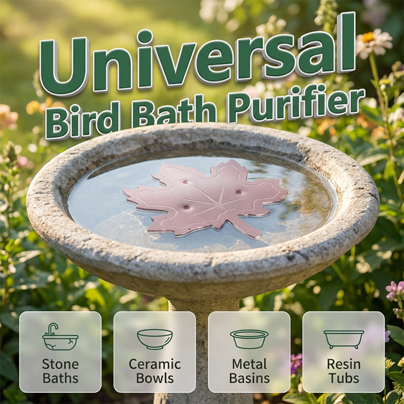 🍁  Nur für kurze Zeit: 50 % Rabatt! ✨ Vogelbad-Reiniger – Blattform, 99.9% Kupfer, Naturreinigung, Universell 🐦