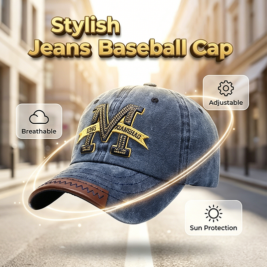 🧢 50% RABATT! ⏰ Stilvolle gewaschene Denim-Baseballkappe – Lässiger Used-Look, verstellbar & perfekt für Streetwear, Outdoor oder den Alltag 🔥