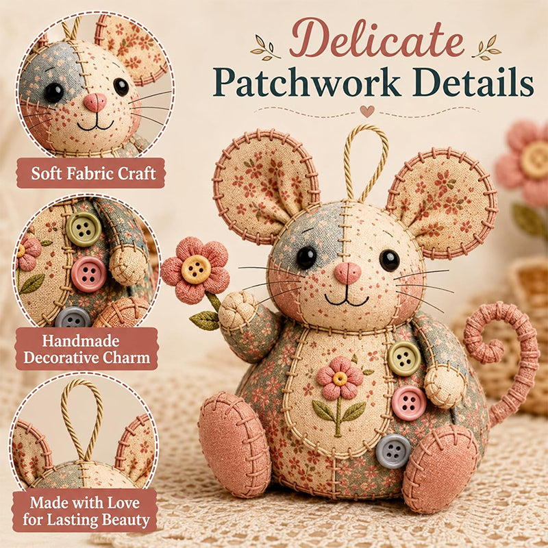 ❄️Sommerfrische 50 % Rabatt!🐭DIY-Patchwork-Maus-Nähset – Komplettes anfängerfreundliches Bastelset mit Stoffen, Füllmaterial & Anleitung