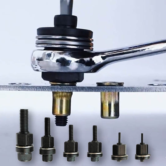 🥳2026 HOT SALE🥳💞50K+ SOLD!🔧⚡ 50% OFF! Rivet Gun Head & Nutsert Cap Set – Heavy‑duty steel, multi‑size kit. Perfect for auto, sheet metal & DIY repairs! 🔩✨