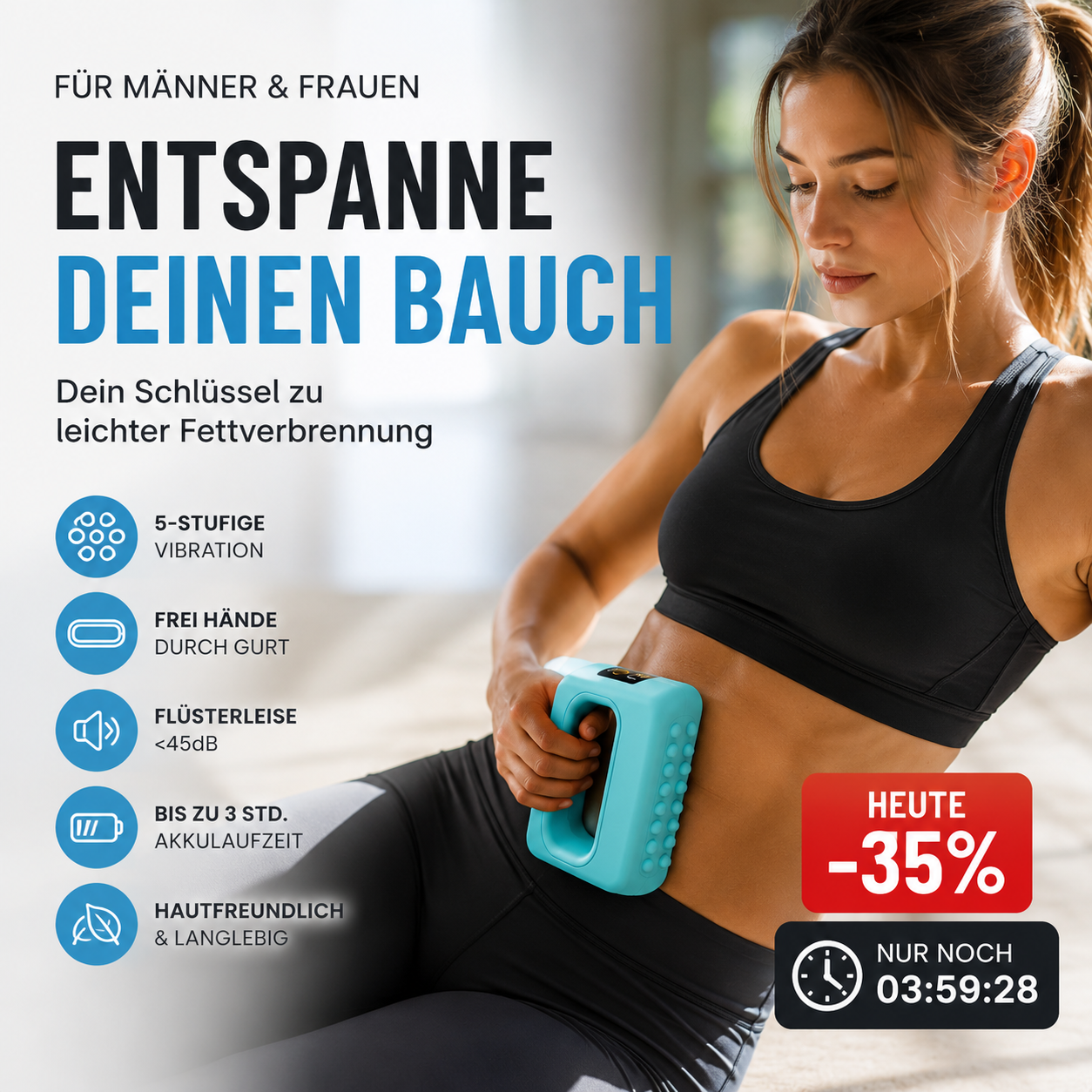 Kabelloser Faszien-Massagering für den ganzen Körper